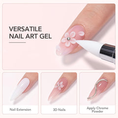 GAOY solid builder gel nail extension steps illustrate a quick three-step process.