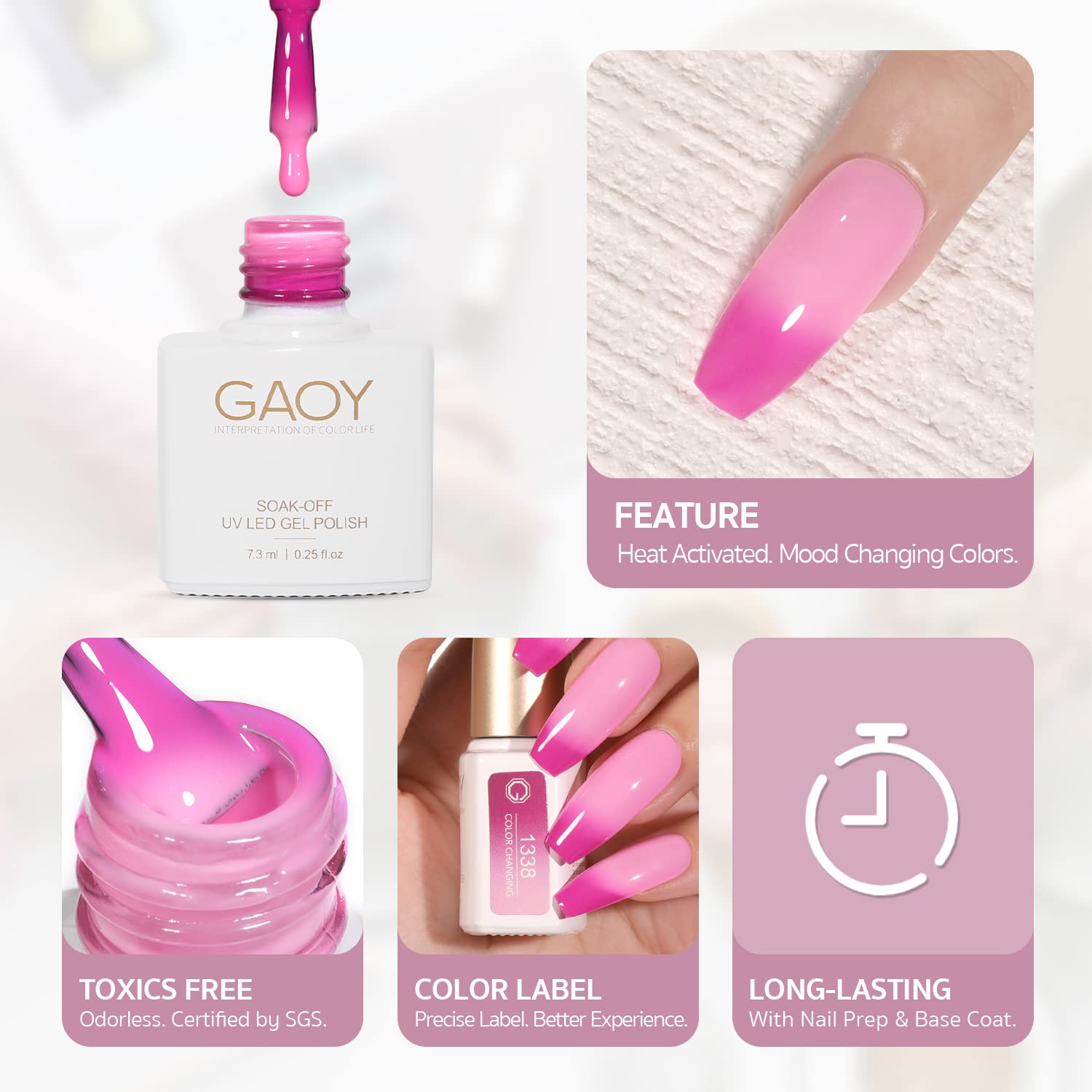 GAOY toxics-free formula with SGS certification for safer, low-odor DIY nails