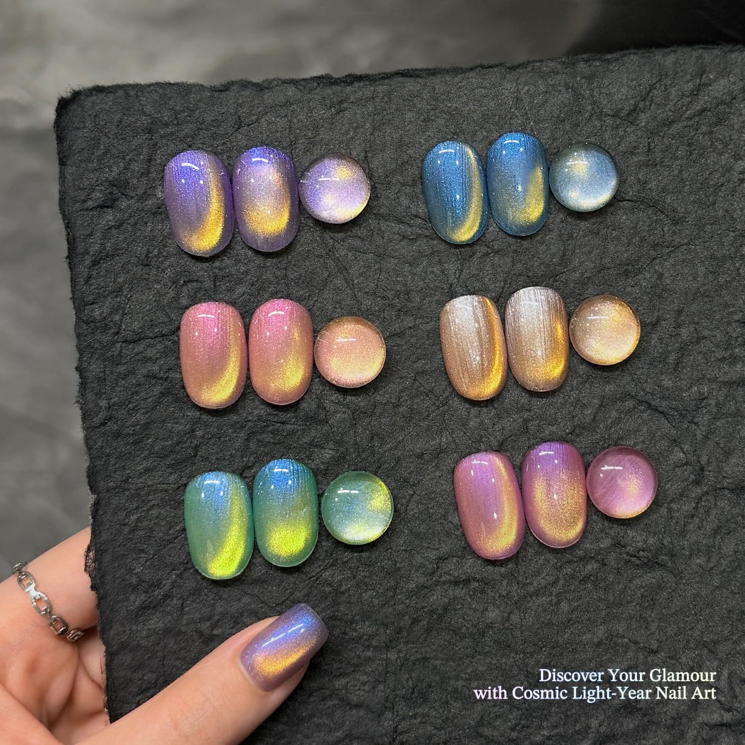 GAOY UV curing process photo illustrating 60 seconds to dry nails.