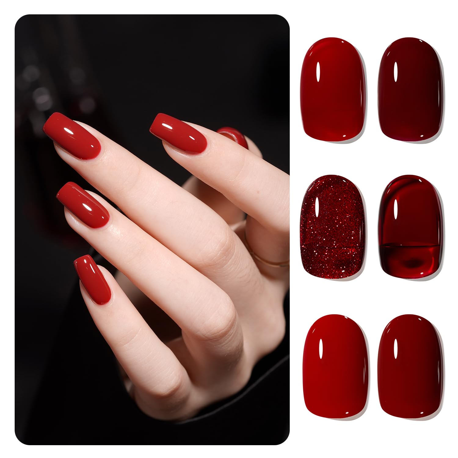 GAOY Viva Chili gel polish set bottles front for vibrant manicure options.