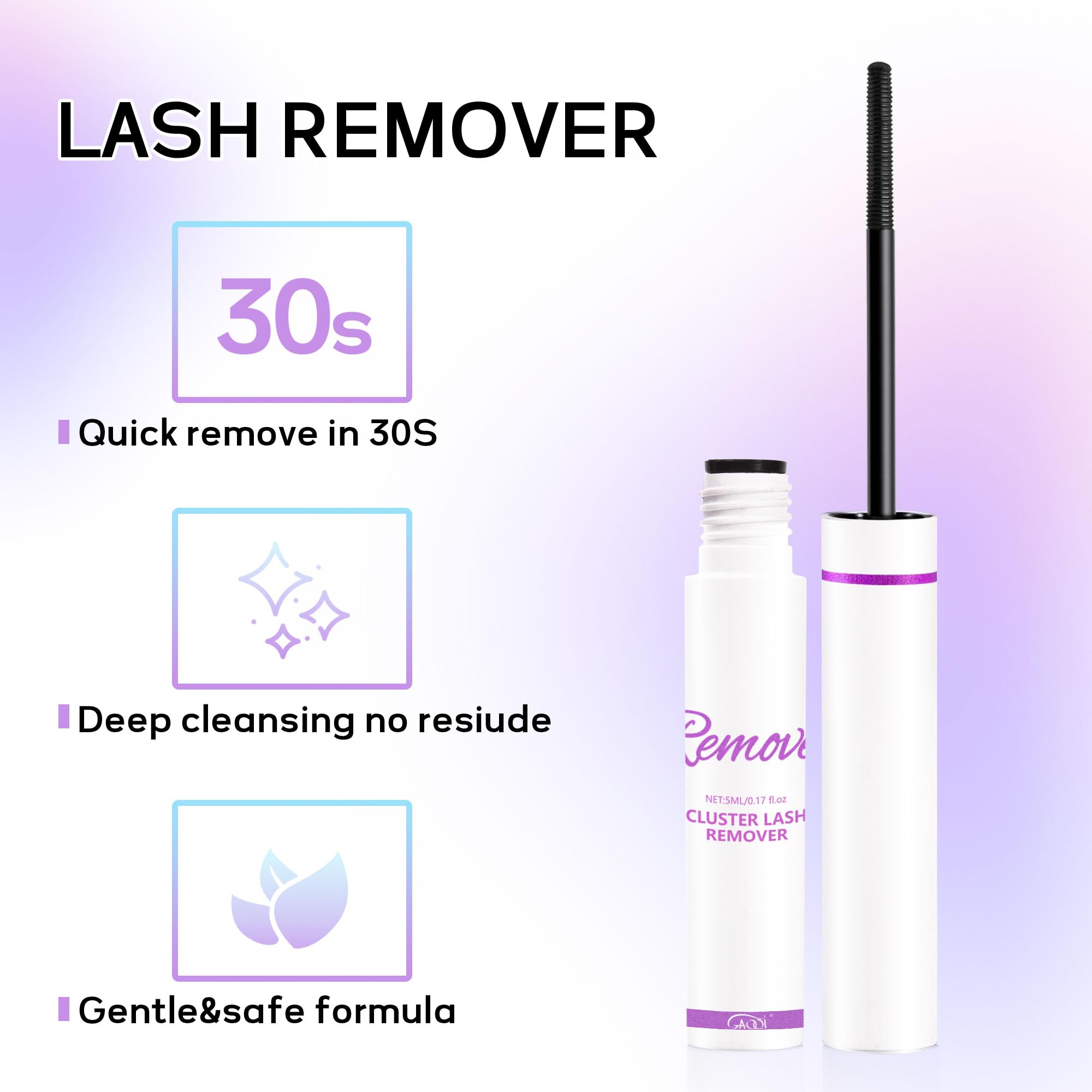 GAQQI lash glue application closeup highlights smooth, controlled bonding.