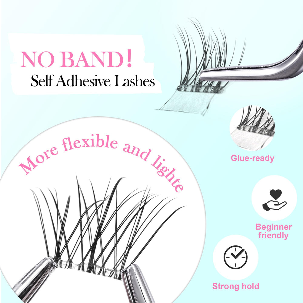 GAQQI no-band lace lashes demonstrate effortless one-step wear.