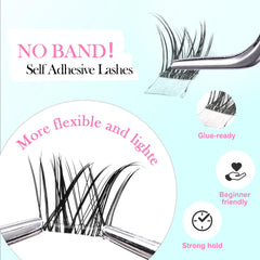 GAQQI Rabbit clusters close-up shows bandless design for seamless natural blend.