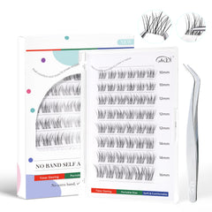 GAQQI self-adhesive lash clusters close-up for quick, easy 10-16mm looks.
