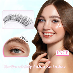 GAQQI waterproof self-adhesive lashes provide durable hold.