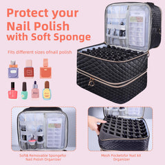 GAResy upper layer pocket view highlights nail lamp and tool storage.