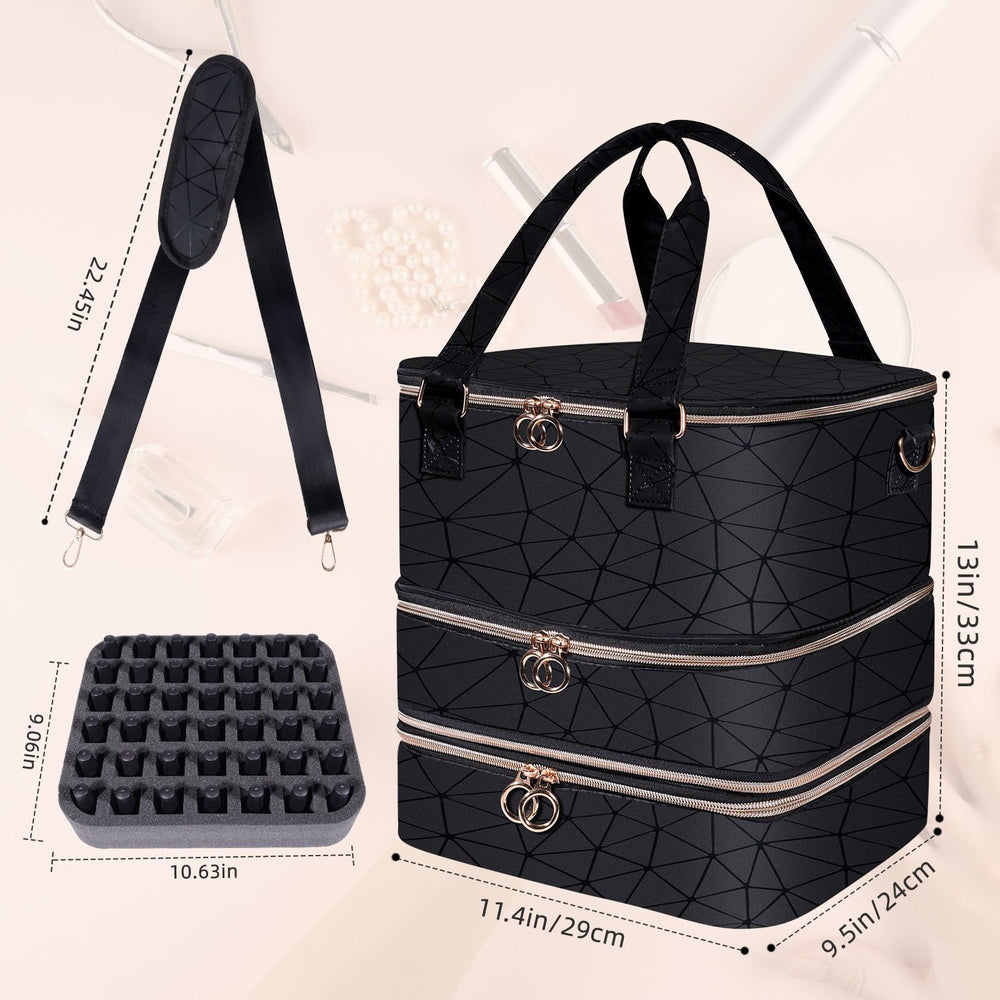 GAResy Nail Polish Organizer Case multi-function design doubles as cosmetic or essential oil bag.