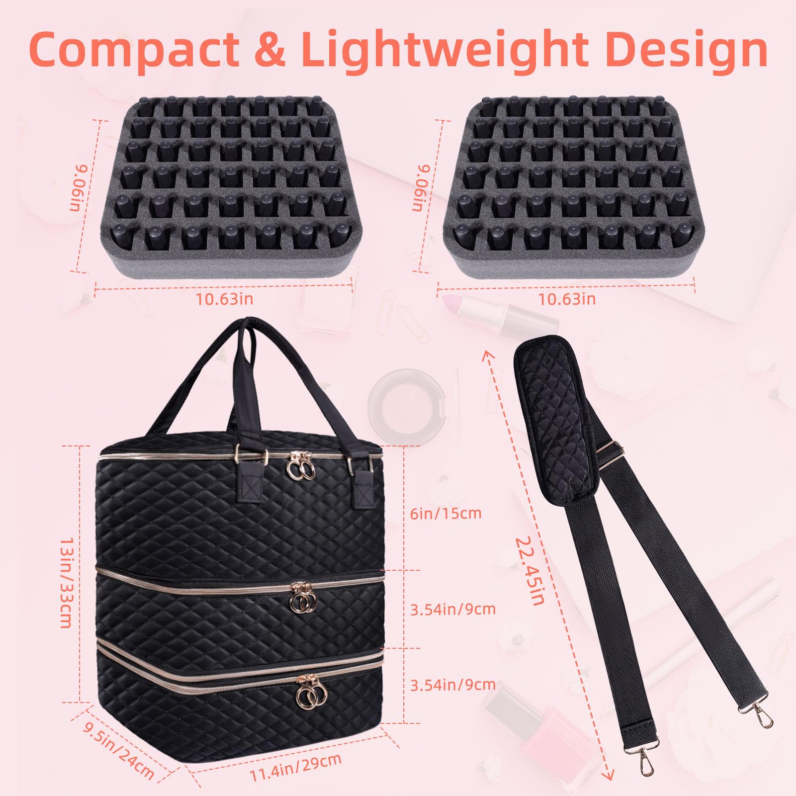 GAResy travel-ready organizer folded with straps ready for carry-on or luggage.