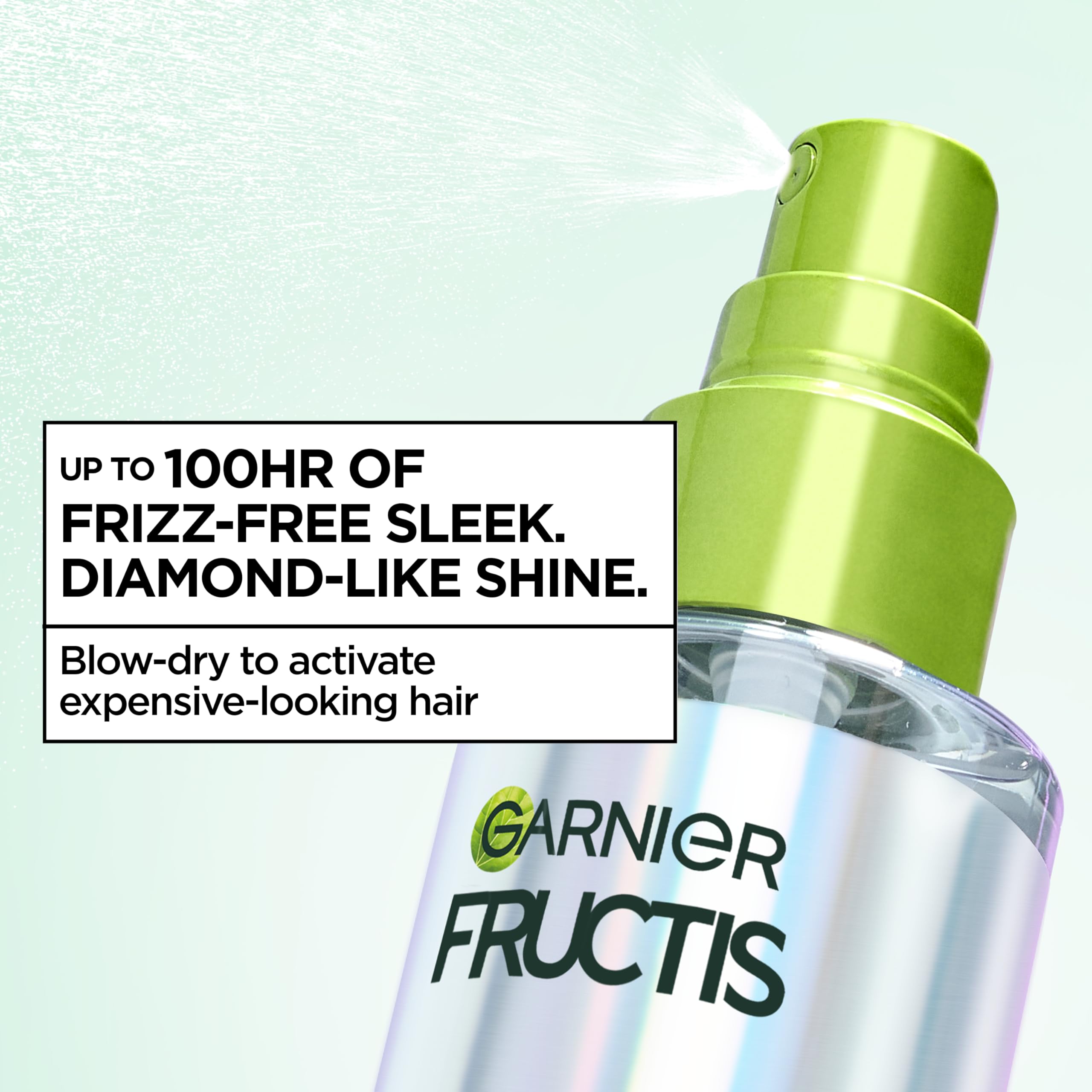 Garnier in-use blow dryer scene for heat-activated frizz control