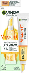 Garnier Eye Cream 4% Vitamin C tube — brightening boost for tired eyes.