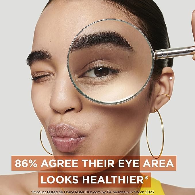 Garnier Eye Cream banana powder detail — smooth texture with brightening potential.