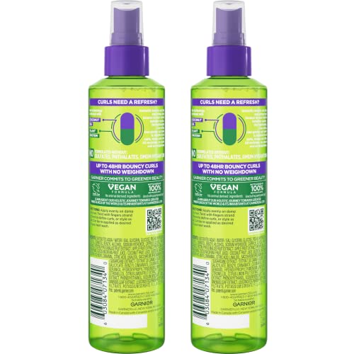 Garnier Fructis Curl Refresher hands application shows hydrating mist redefining curls