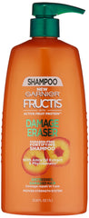 Garnier Fructis Damage Eraser Shampoo bottle front for damaged hair repair.