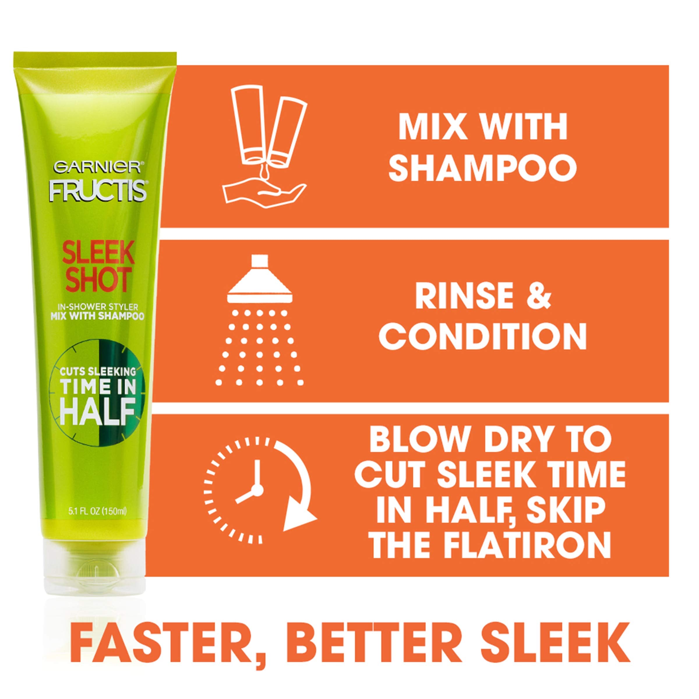 Garnier Fructis Sleek Shot blow-dryer styling in the shower