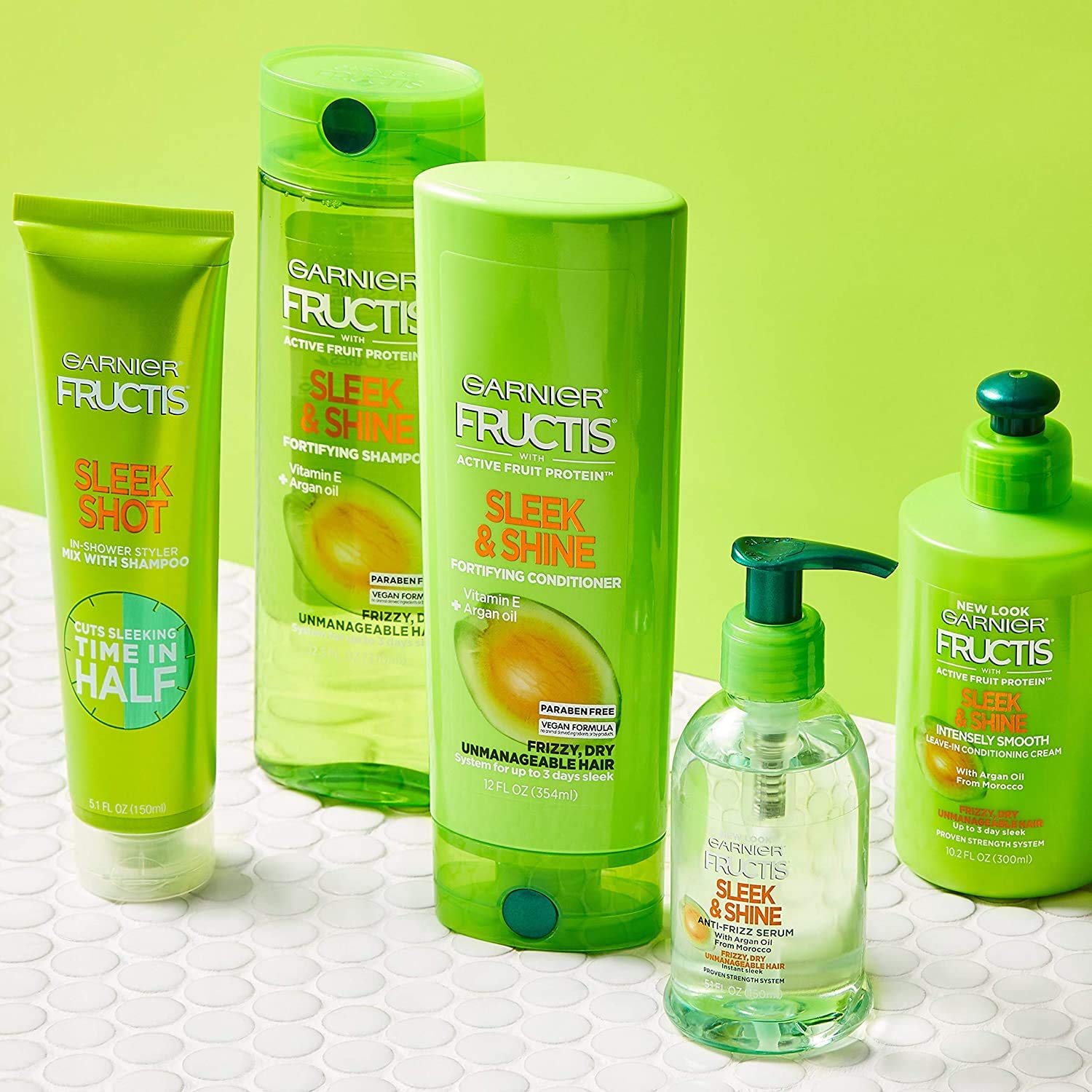 Garnier Fructis Sleek Shot close-up of smooth, shiny hair