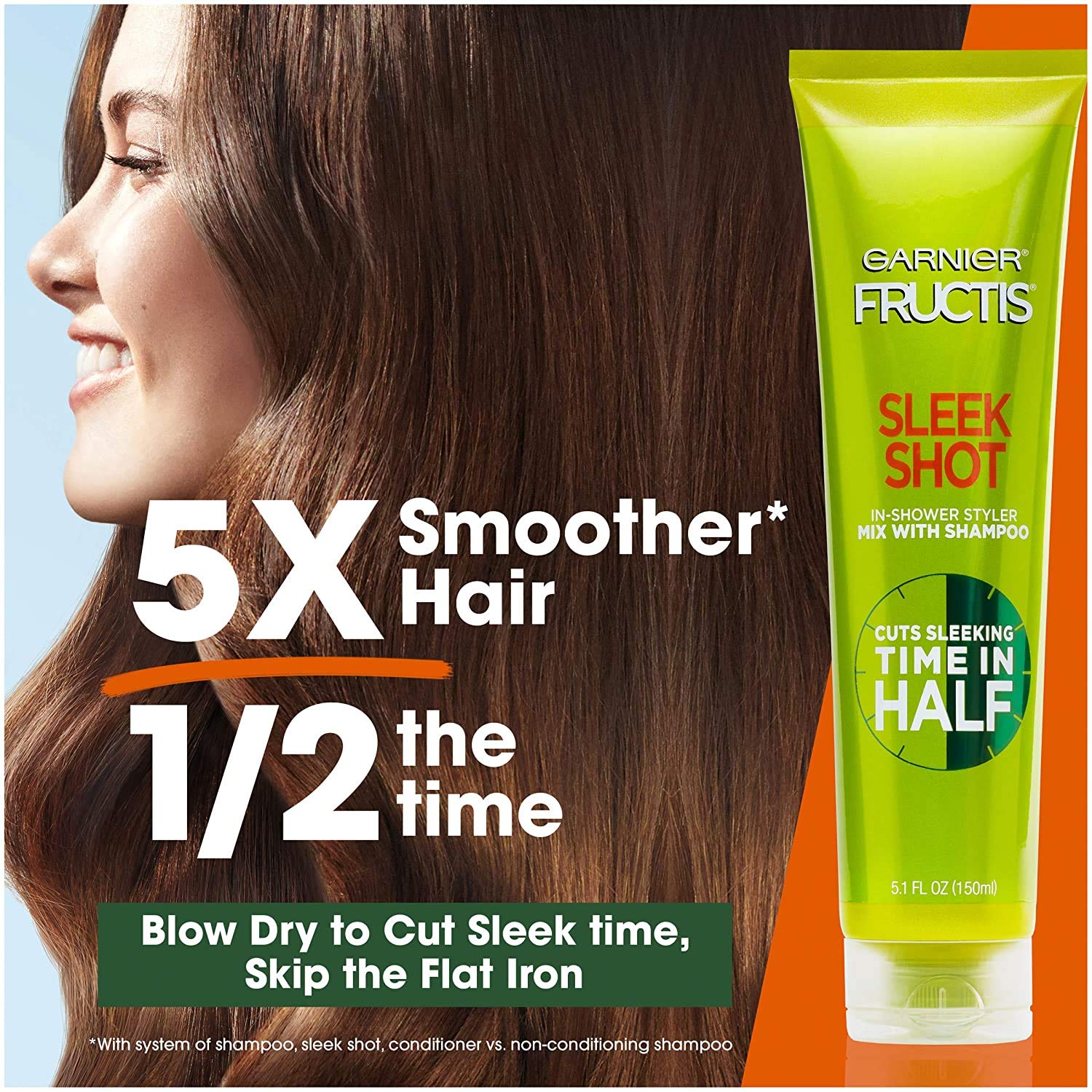 Garnier Fructis Sleek Shot rinse and condition in shower for faster results