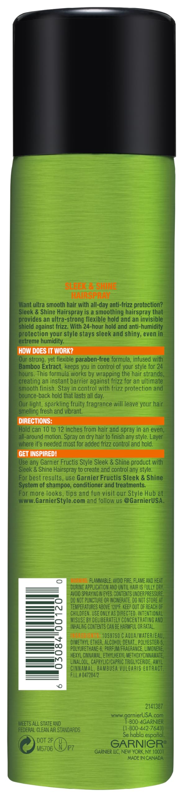 Garnier Fructis Sleek & Shine hairspray finish looks polished.