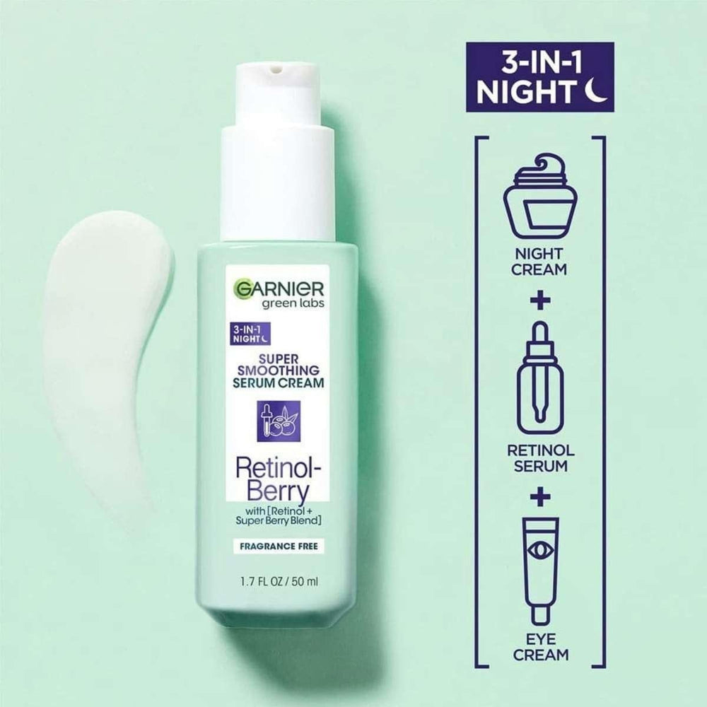 Garnier Green Labs berry texture closeup highlights fast-absorbing night cream formula