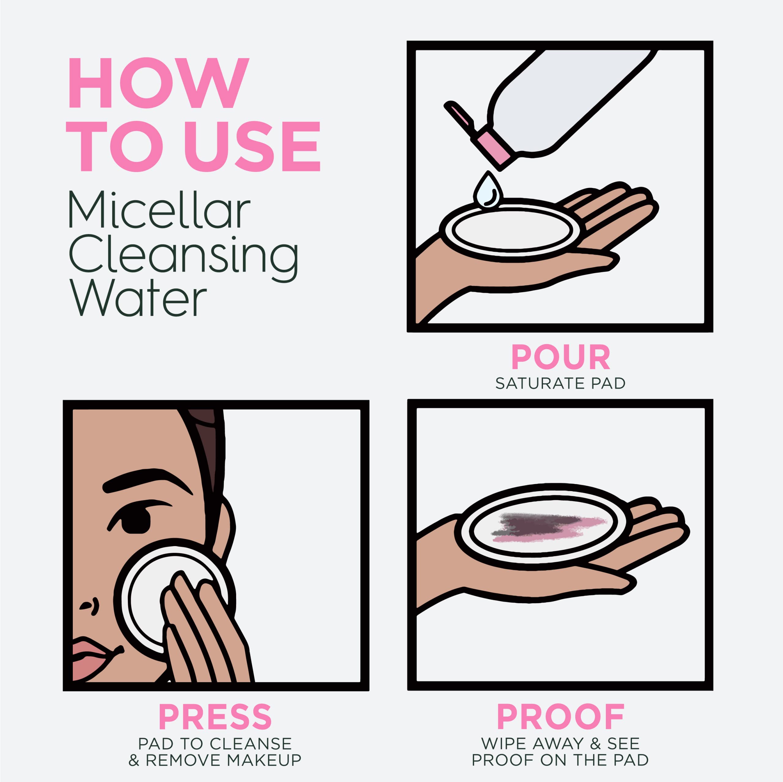 Garnier Micellar Cleansing Water no-rinse cleansing claim shown on label