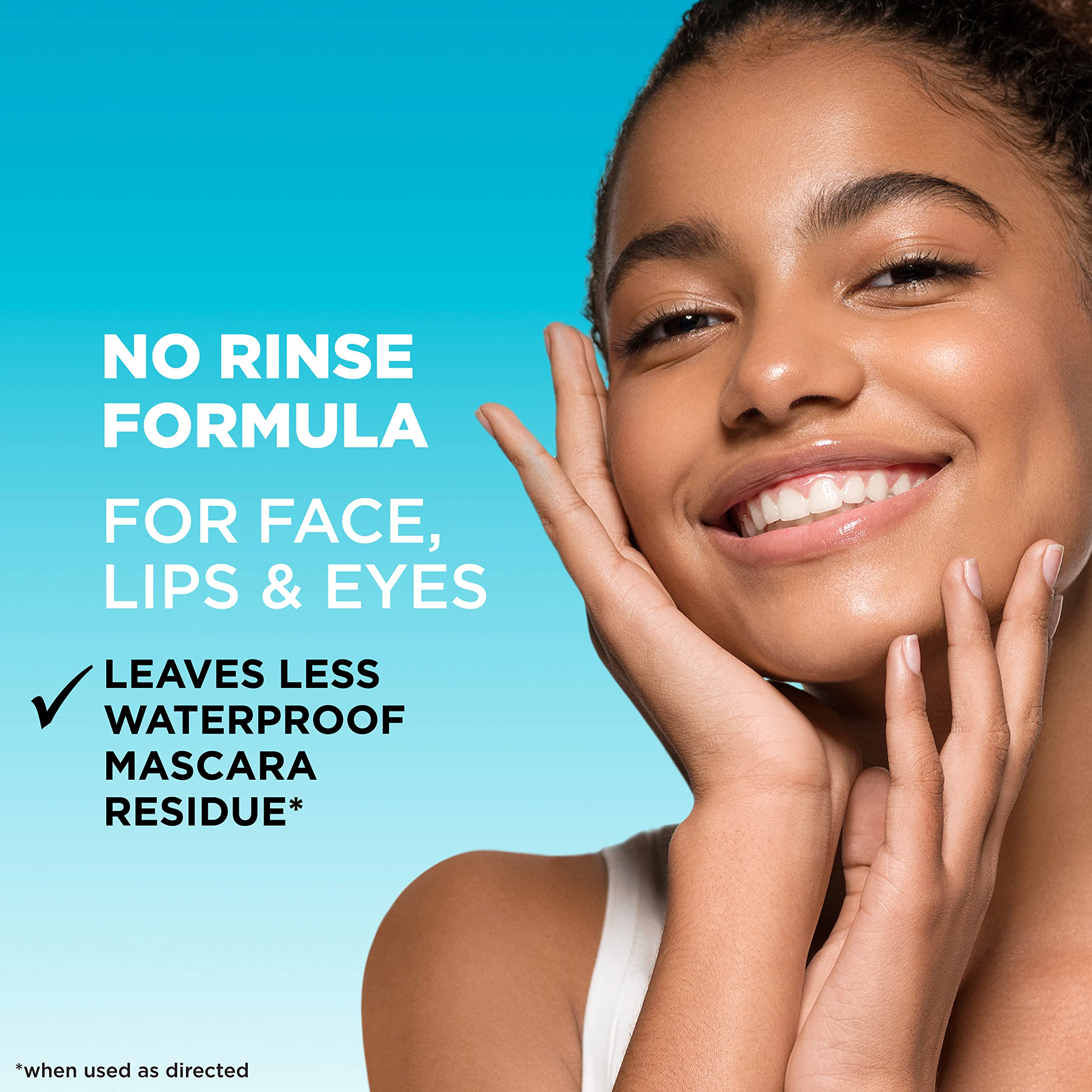 Garnier Micellar Water cotton pad removal demonstrates easy makeup removal without rubbing.