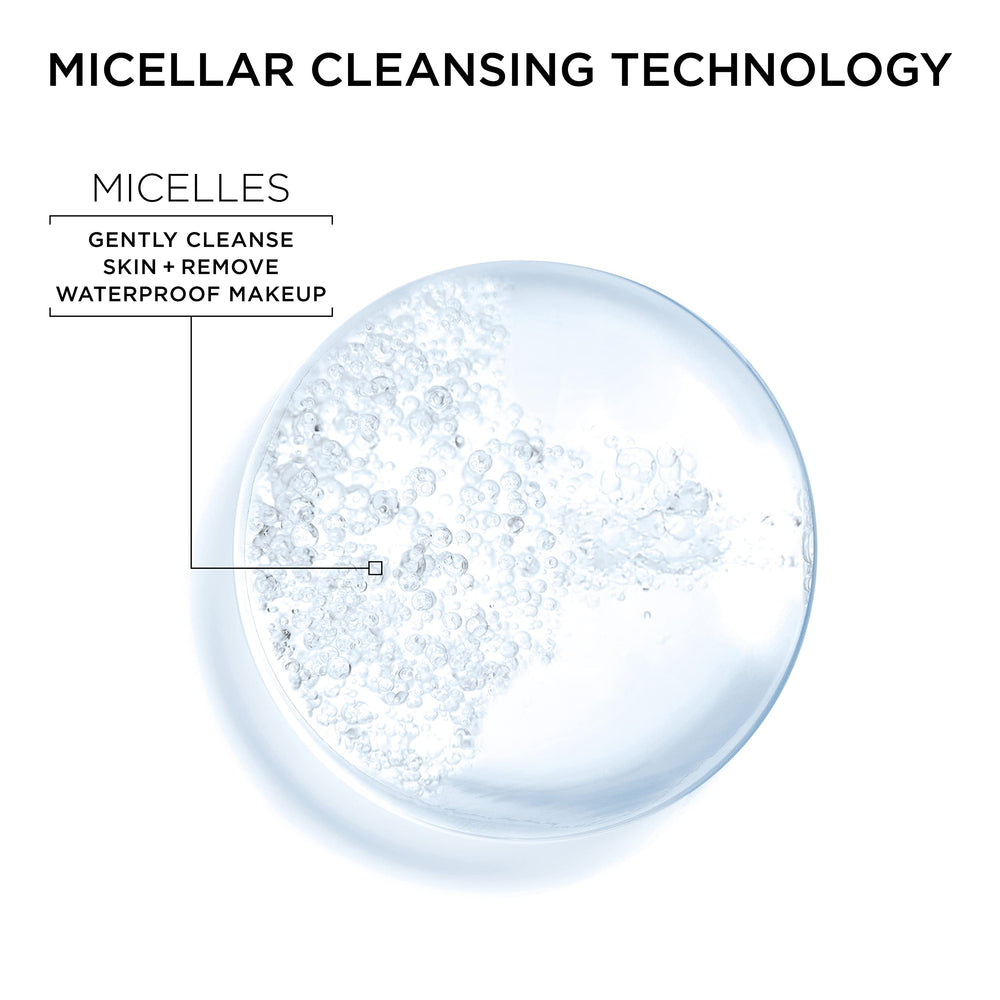 Garnier Micellar Water face cleanse illustrating no-rinse cleansing.