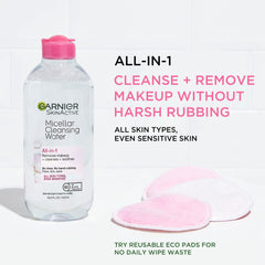 Garnier Micellar Water hydrating texture applied to skin for refreshing cleanse