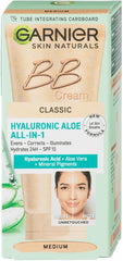 Garnier Miracle Skin Perfector BB Cream medium bottle with natural finish and SPF15.