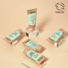 Garnier Miracle Skin Perfector BB Cream swatch demonstrates even skin tone and hydration.