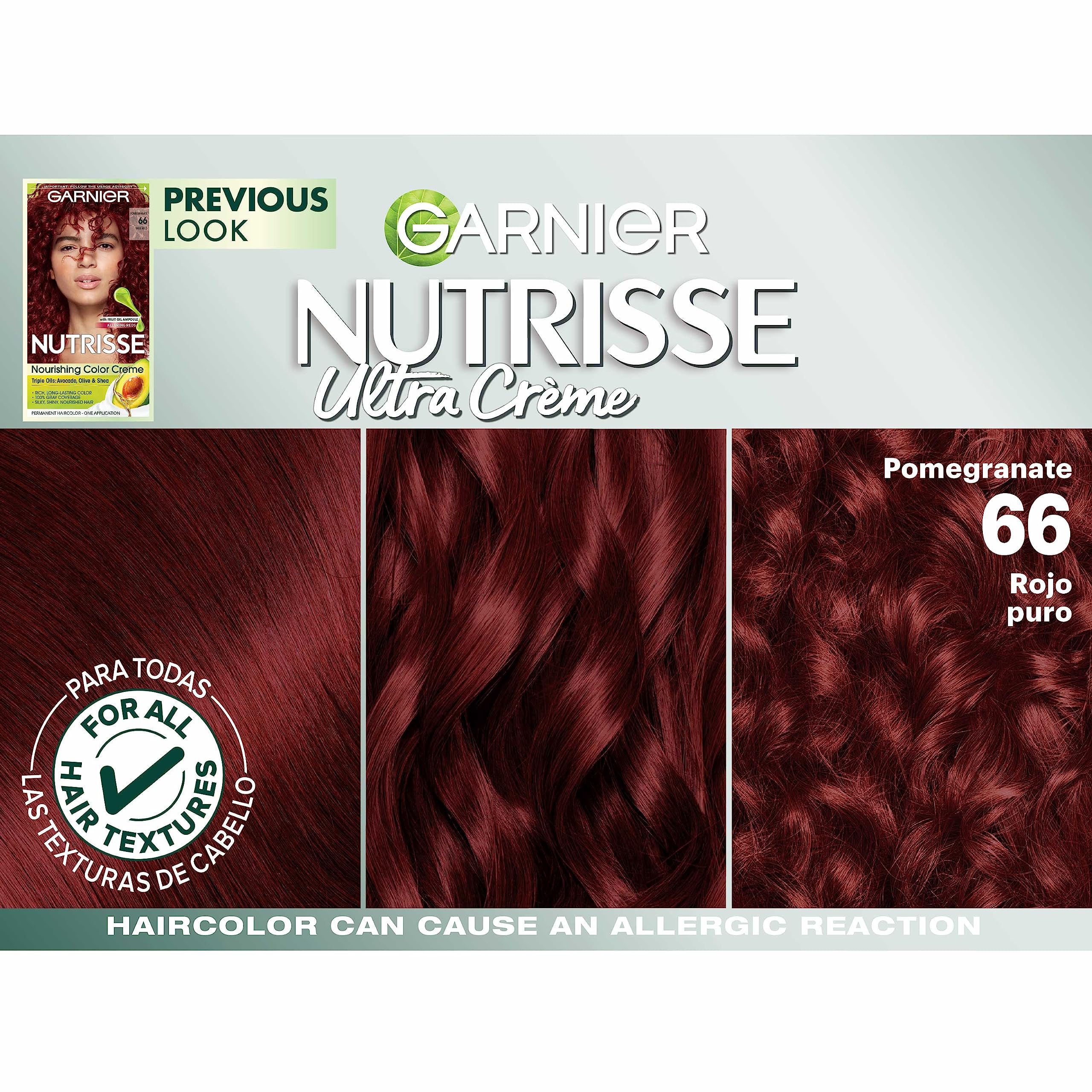Garnier Nutrisse five-oil blend seals in moisture for lasting color.