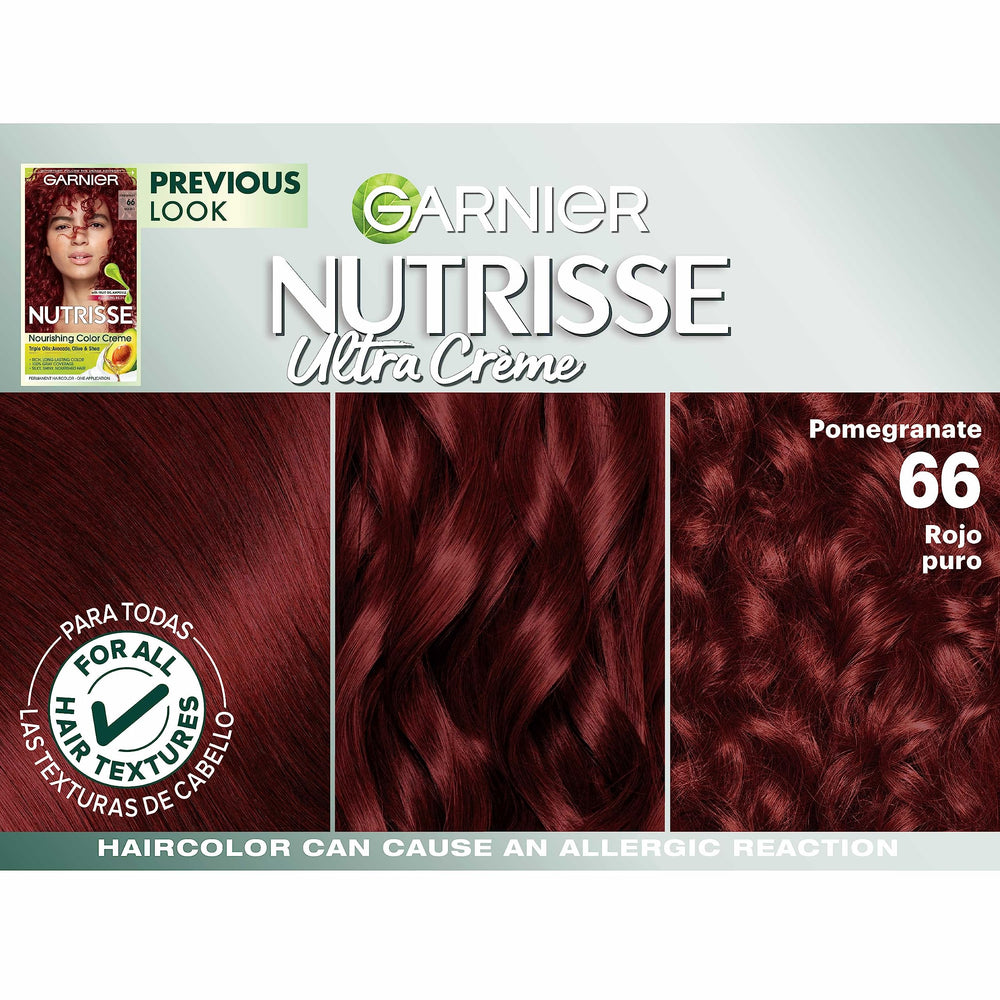 Garnier Nutrisse five-oil blend seals in moisture for lasting color.