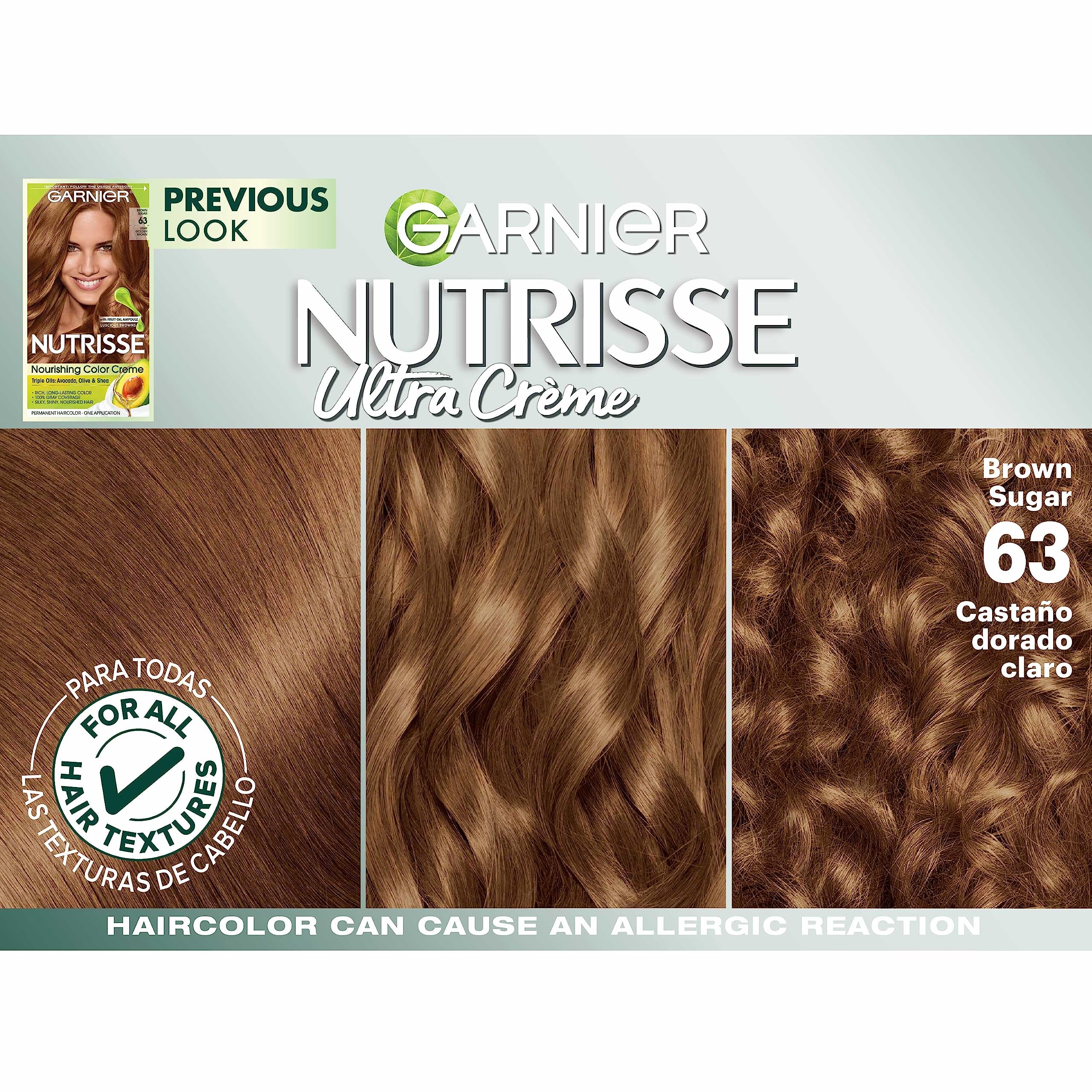 Garnier Nutrisse fruit oil ampoule close-up with avocado and olive oils