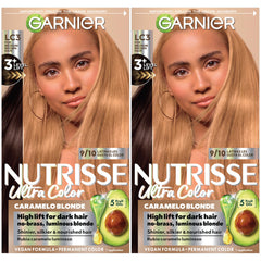 Garnier Nutrisse Ultra Color bottle pour for easy color mixing and bold results
