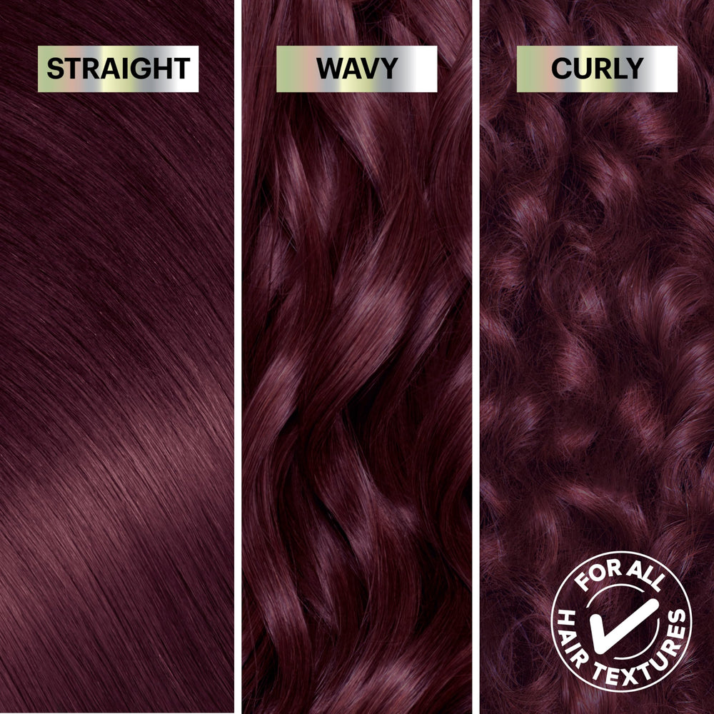 Garnier Nutrisse BR2 burgundy gloss after color with shiny finish.