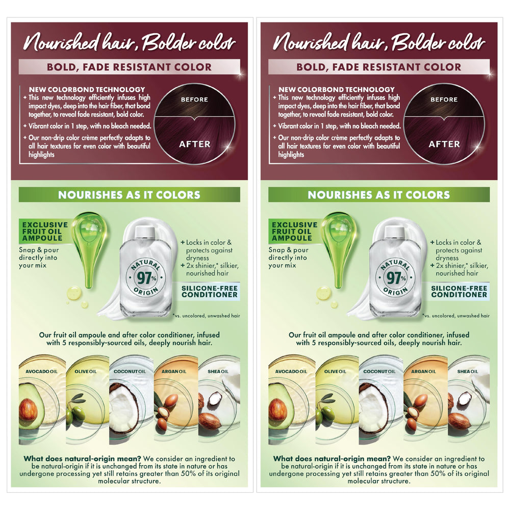 Garnier Nutrisse Color Boost Technology highlighted on box for vibrant color in one step.