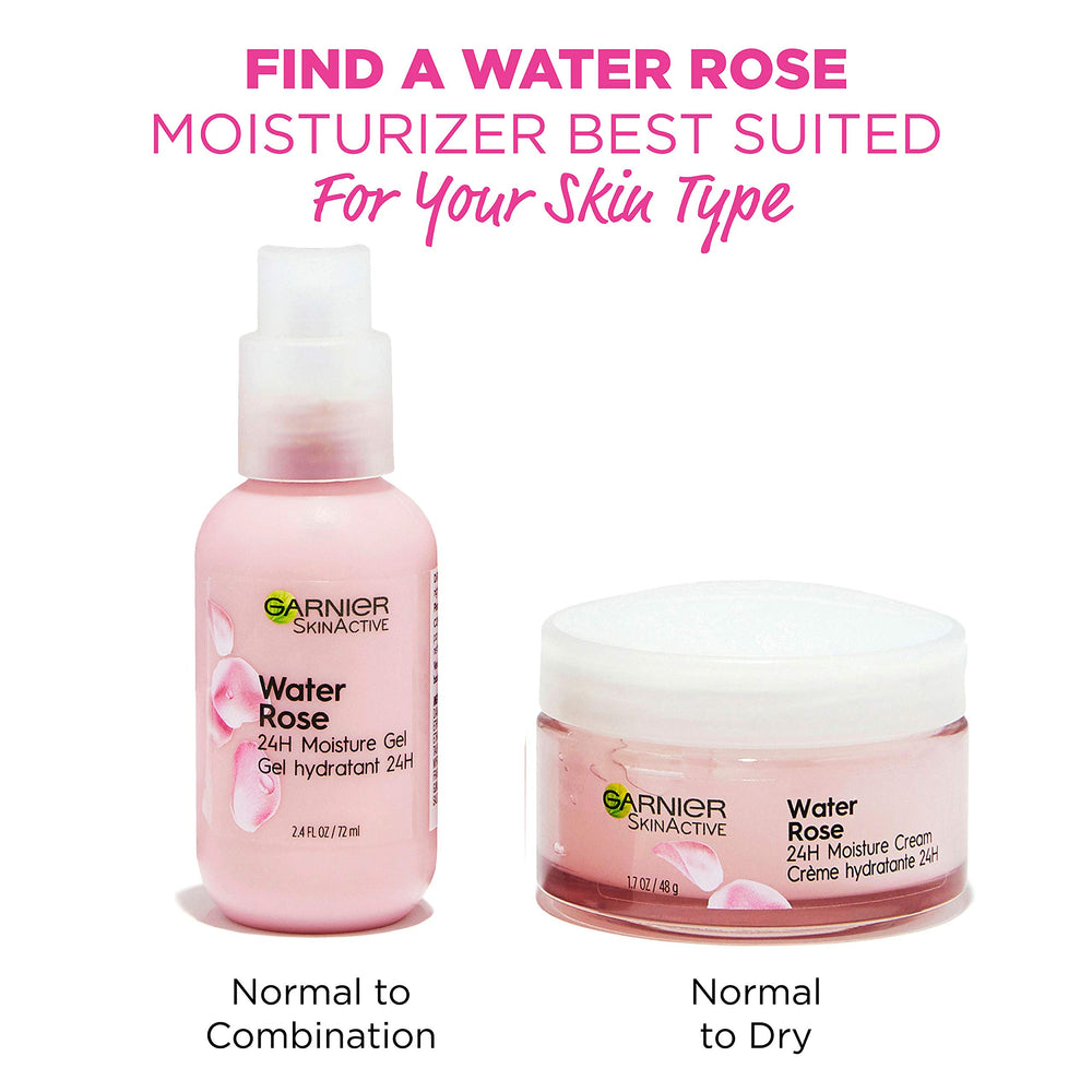 Garnier rose-water-cream-jar packaging front view.