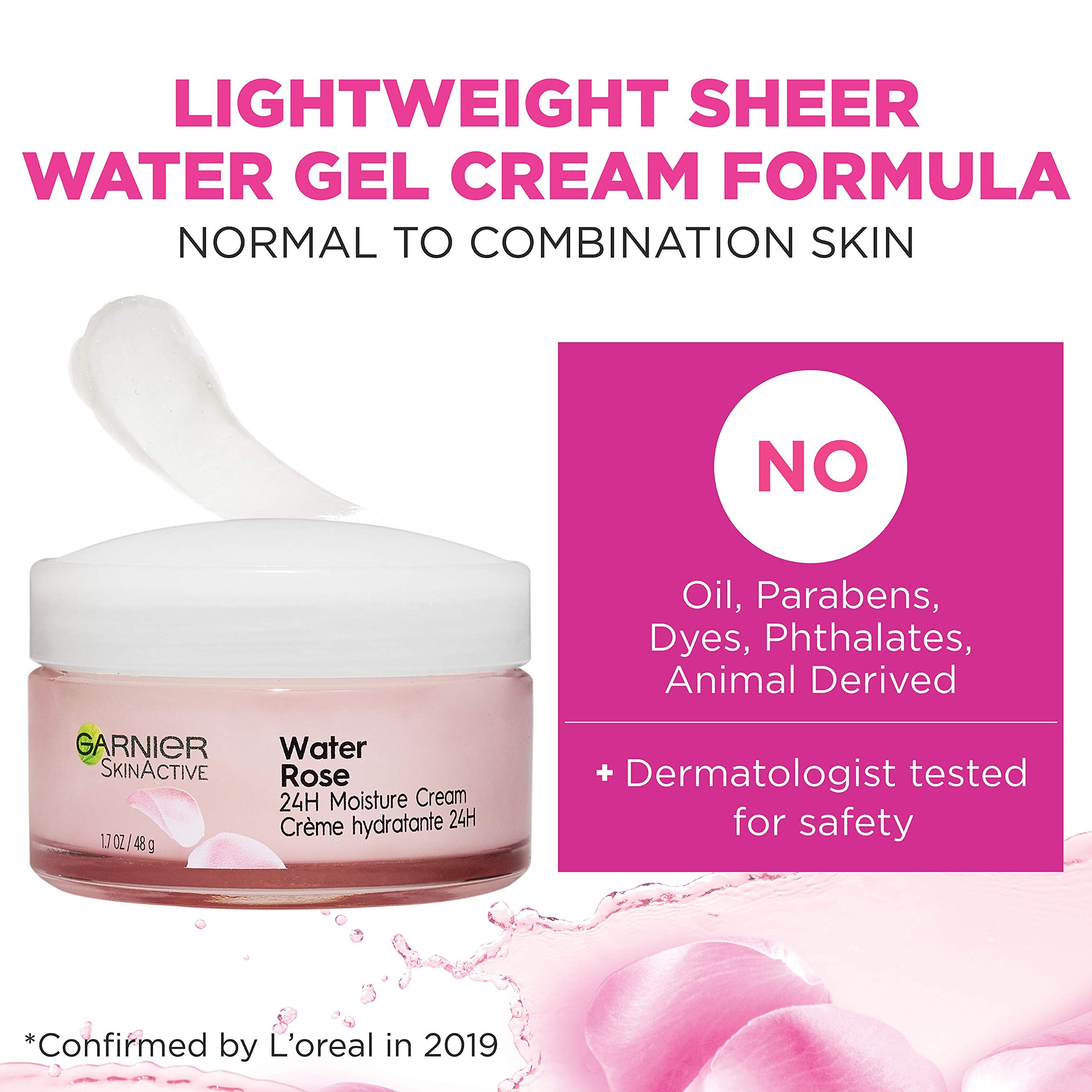 Garnier rose-water scent splash captures fresh floral fragrance.