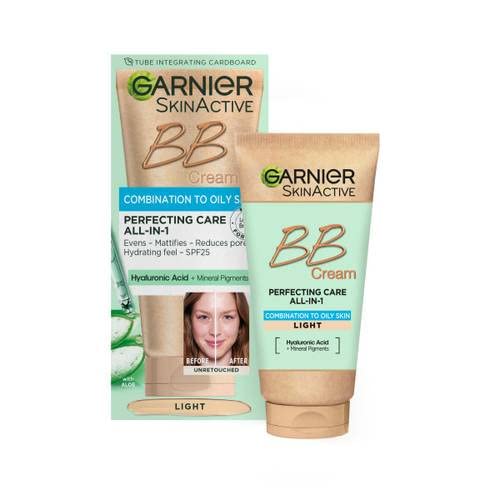 Garnier Skin Naturals BB Light Cream tube provides lightweight daily coverage.