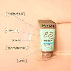 Garnier Skin Naturals BB Light Cream swatch yields even-toned glow.