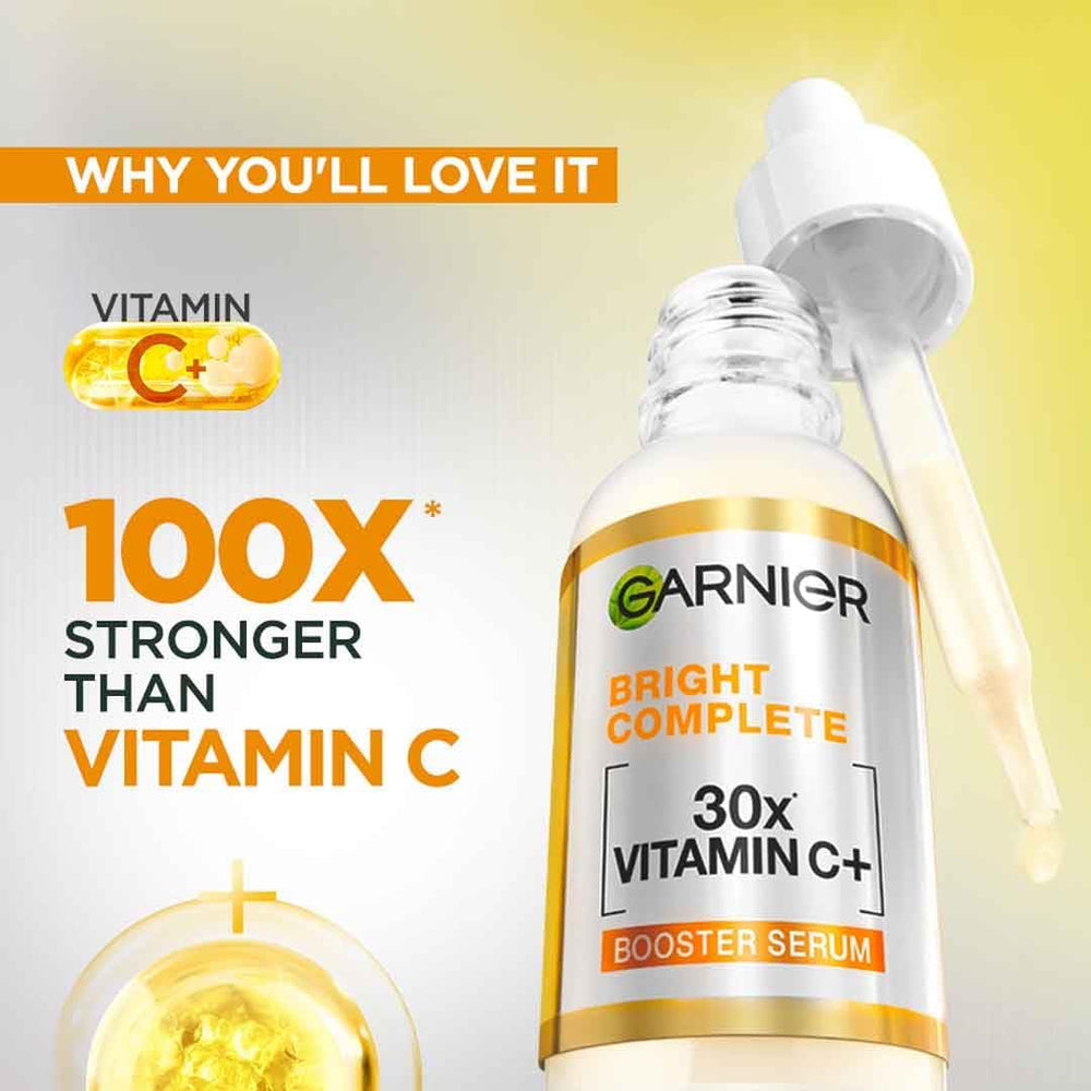 Garnier Serum in hand suggests easy daily application