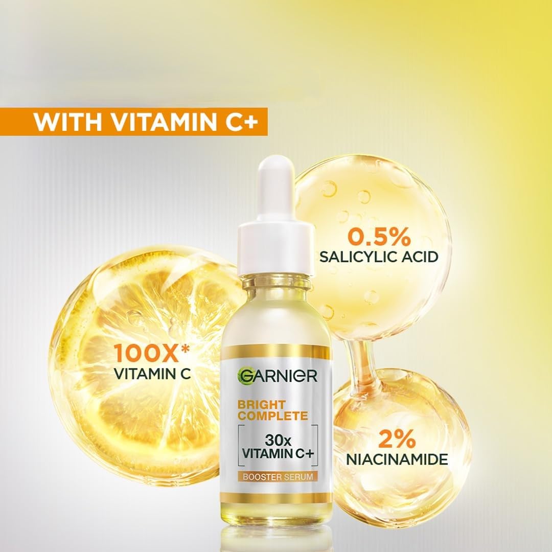 Garnier Glow Serum packaging emphasizes compact travel-friendly size