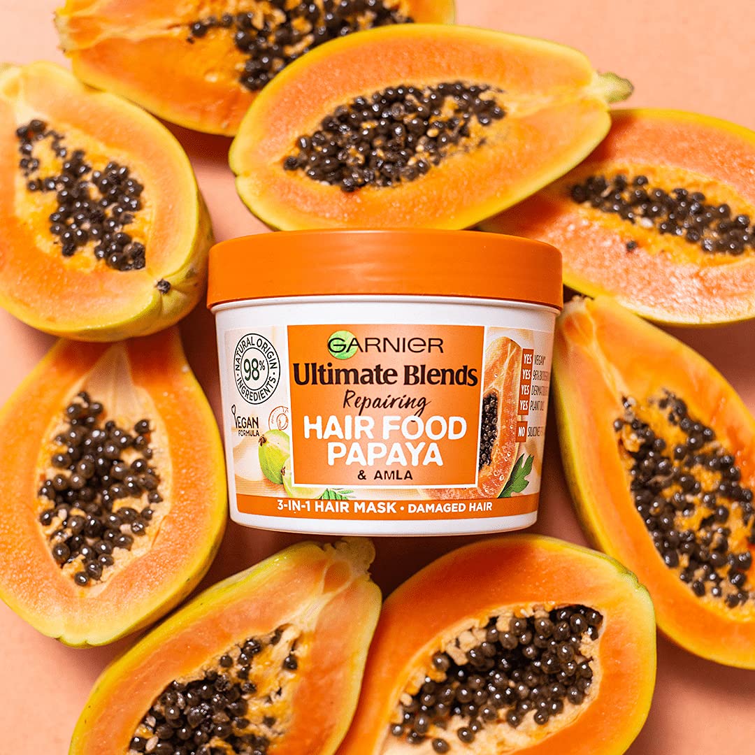 Garnier Papaya Amla ingredients featuring papaya and amla extracts.