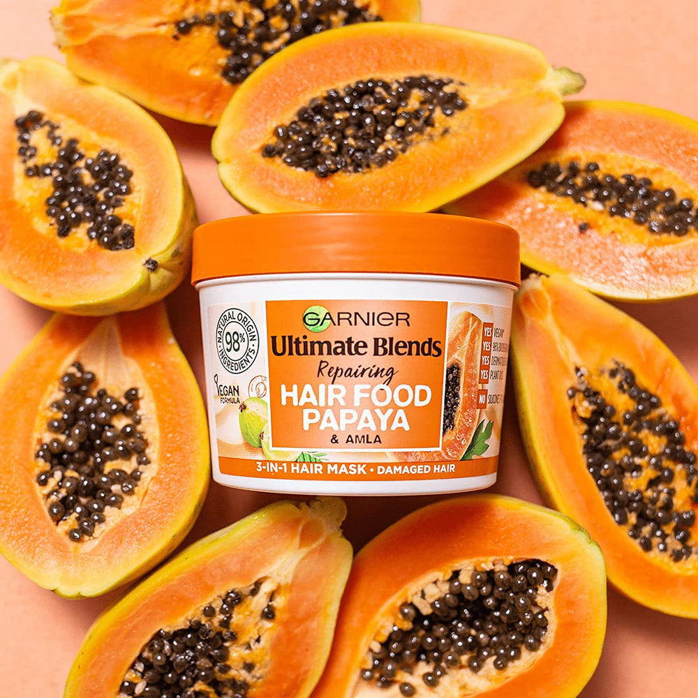 Garnier Papaya Amla ingredients featuring papaya and amla extracts.