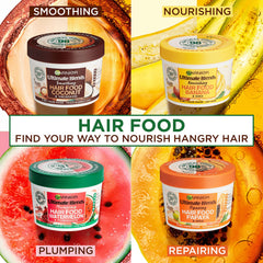 Garnier Papaya Amla packaging close-up highlighting vegan formula and natural origin.