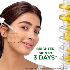 Garnier Vitamin C Booster serum dropper closeup enables precise, lightweight application