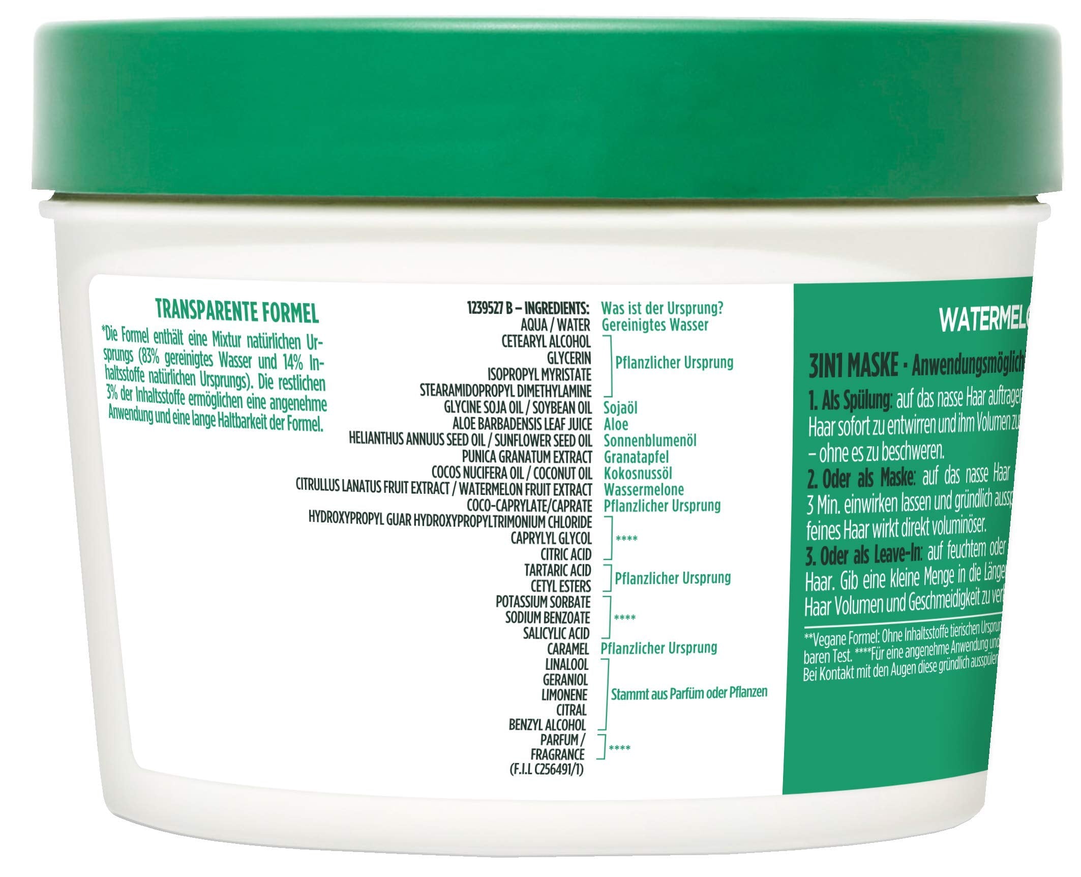 Garnier Watermelon Hairfood texture close-up highlights light moisturising feel