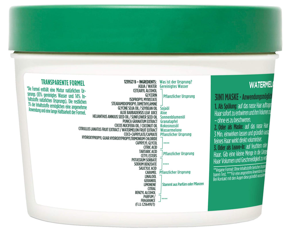 Garnier Watermelon Hairfood texture close-up highlights light moisturising feel