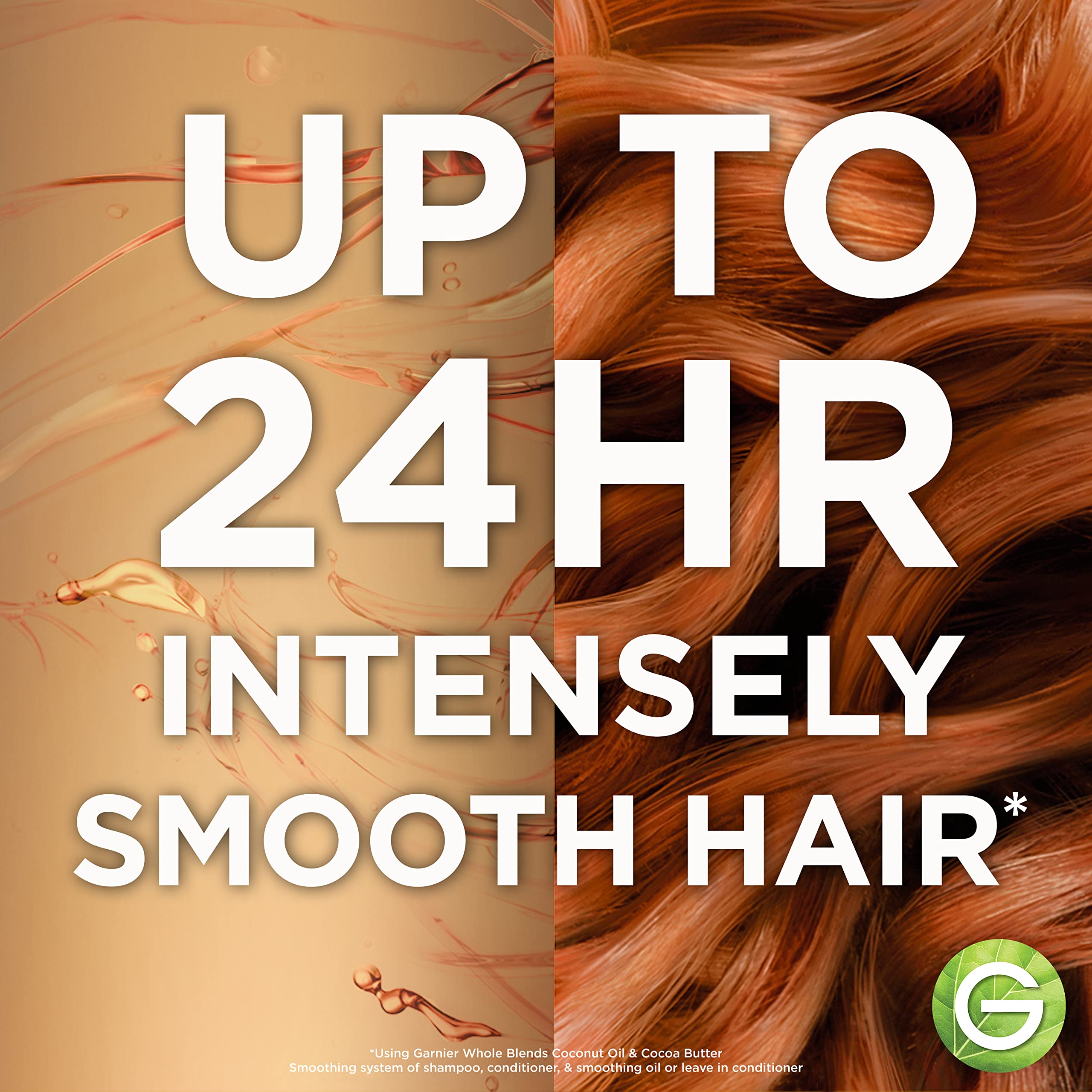 Garnier Whole Blends conditioner bottle angled for smooth detangling