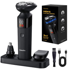 Gaurins 3-in-1 electric razor head close-up for precise contour shaving