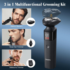 Gaurins electric razor with IPX7 waterproof design for wet or dry use