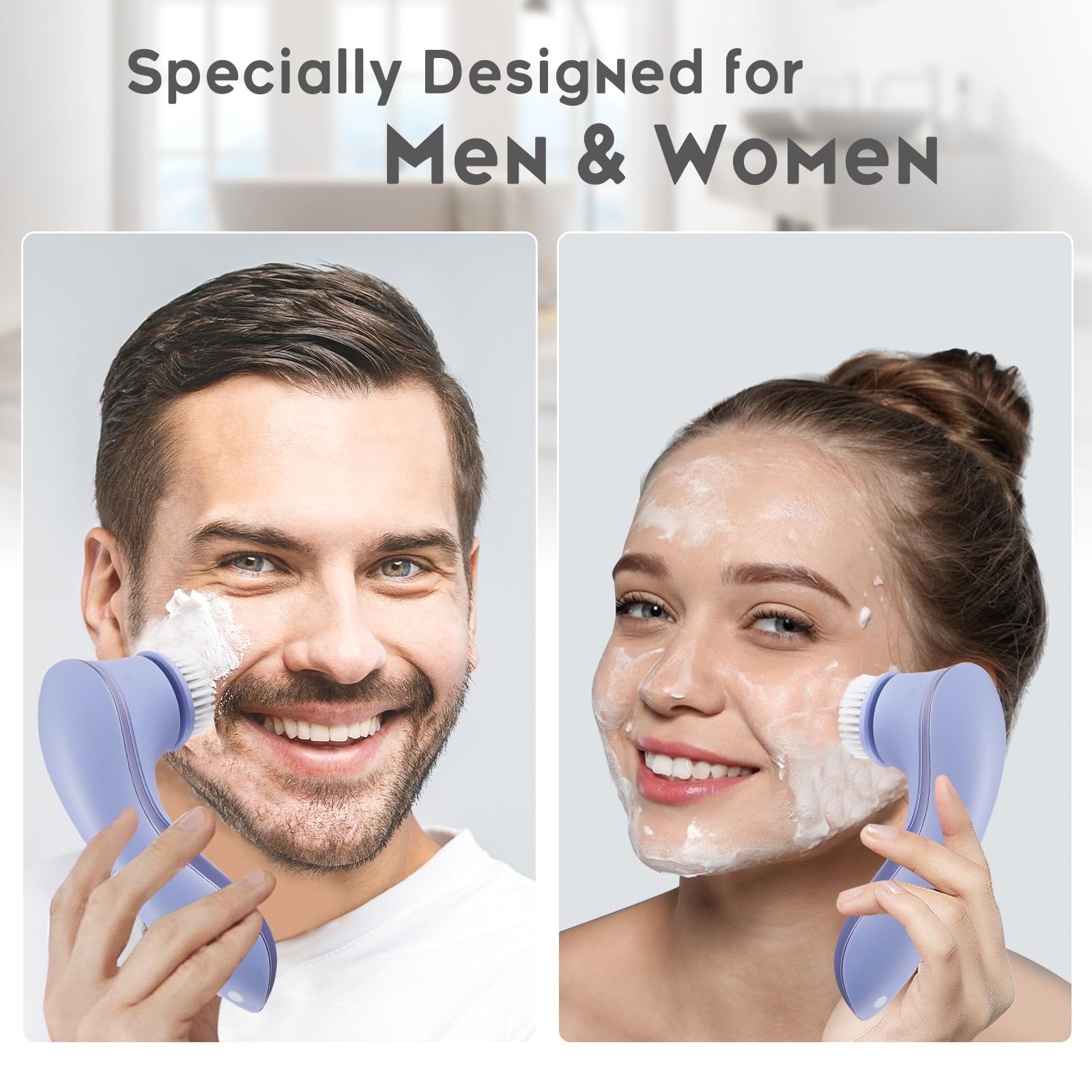 Gaurins exfoliating brush head 1 removes dead skin and makeup residue.